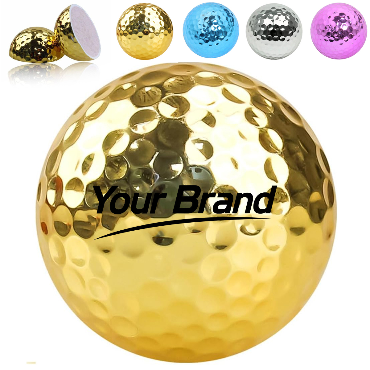 Holographic Metallic Finish Dual-Layer Performance Golf Ball