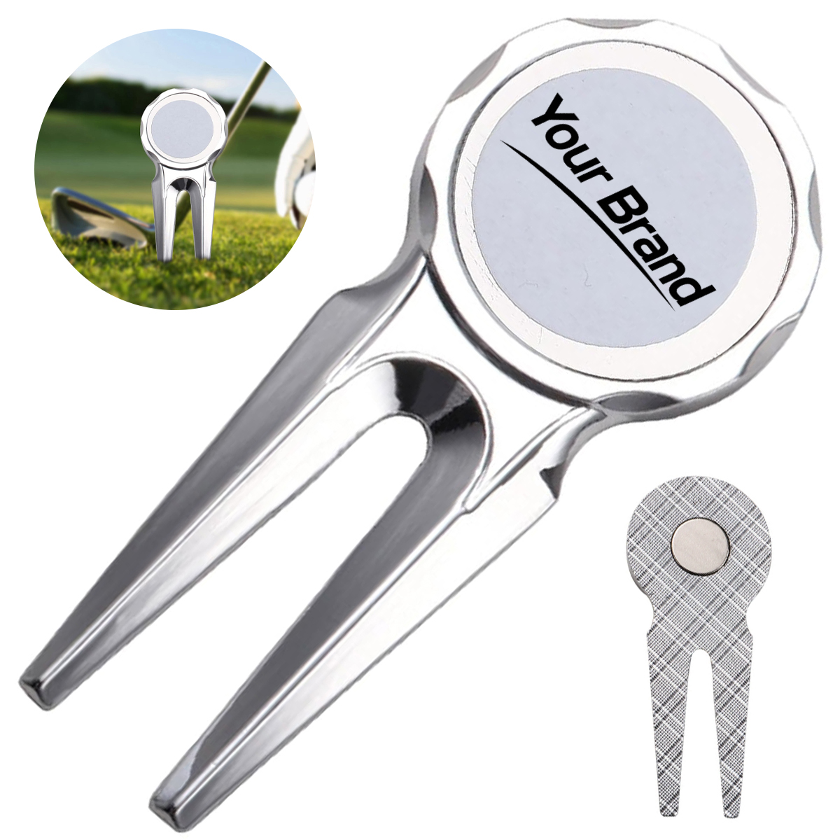 Blank Sublimation Metal Golf Divot Tool with Magnetic