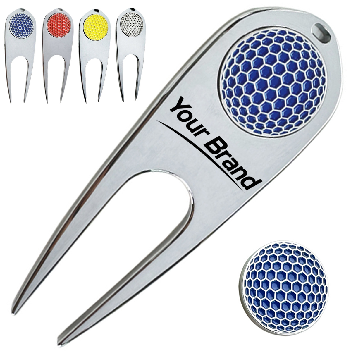 Zinc Alloy Golf Divot Tool Detachable Magnetic Ball Marker