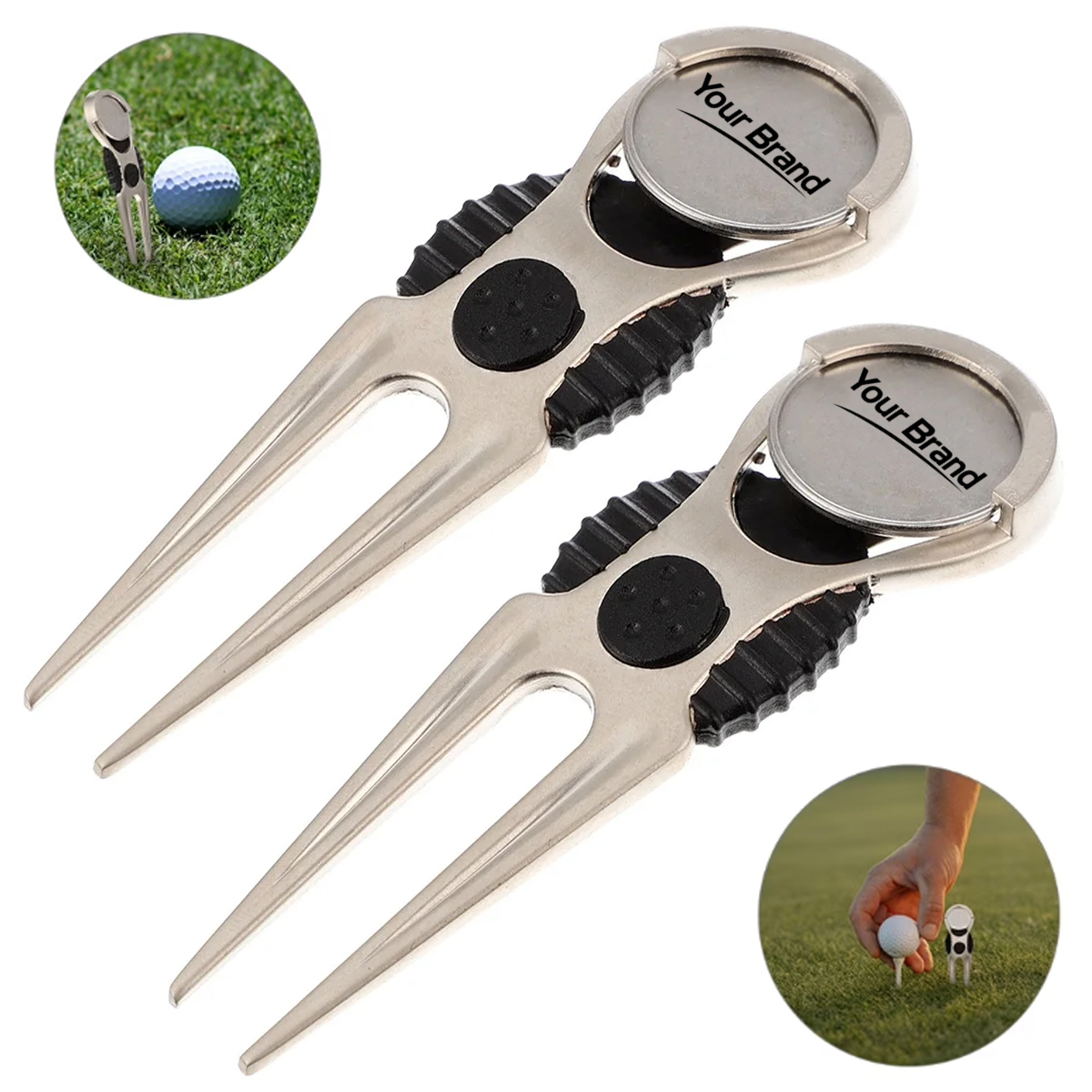Zinc Alloy Golf Divot Tool Detachable Magnetic Ball Marker
