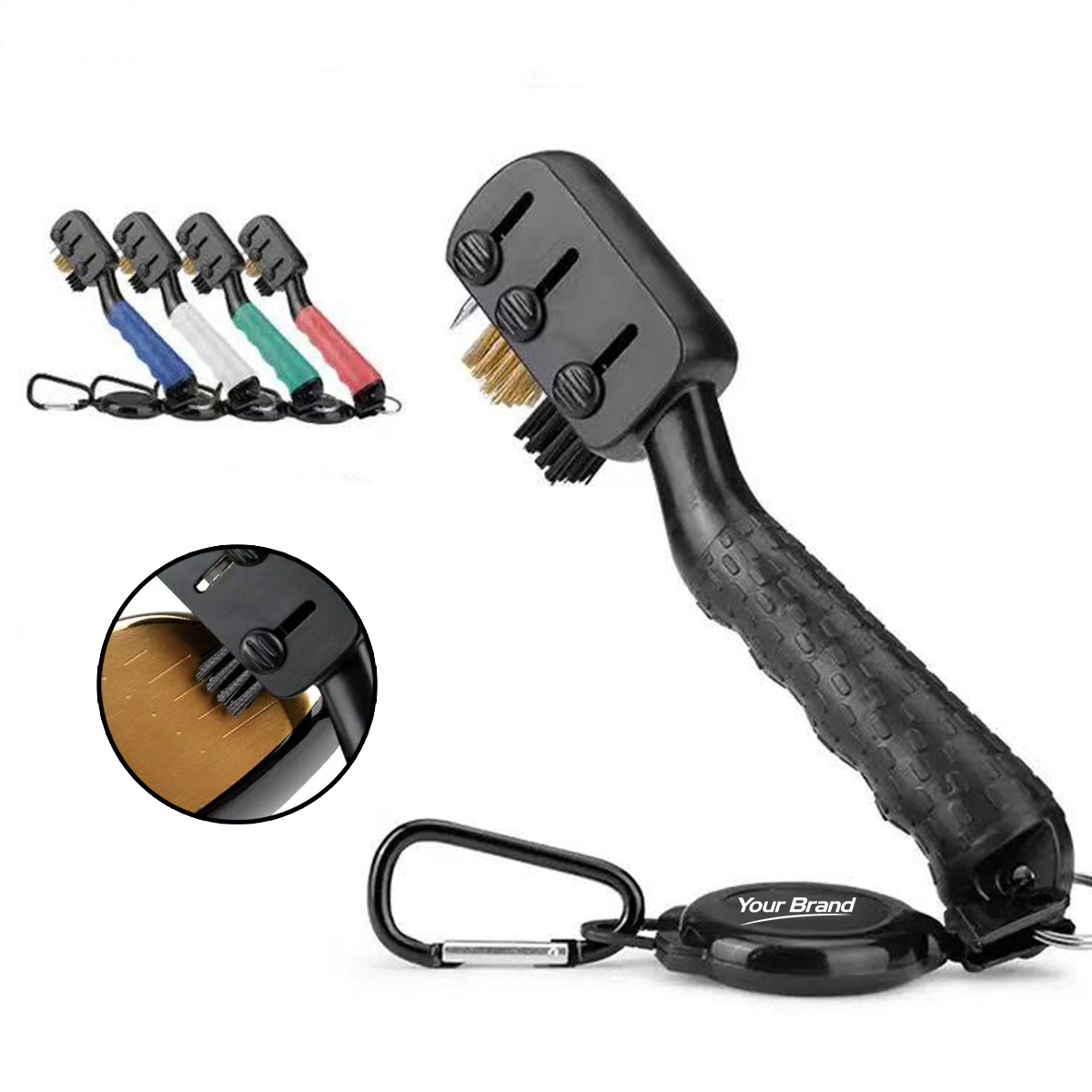 Multi-Functional Retractable Golf Club Cleaning Brush