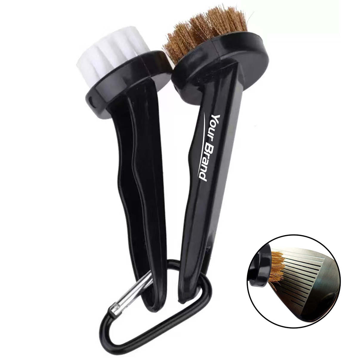 Golf Club Cleaning Brush with Carabiner