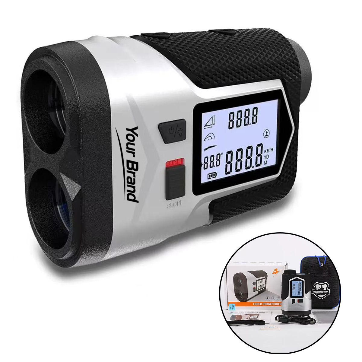Rechargeable Golf Laser Rangefinder with LCD Display