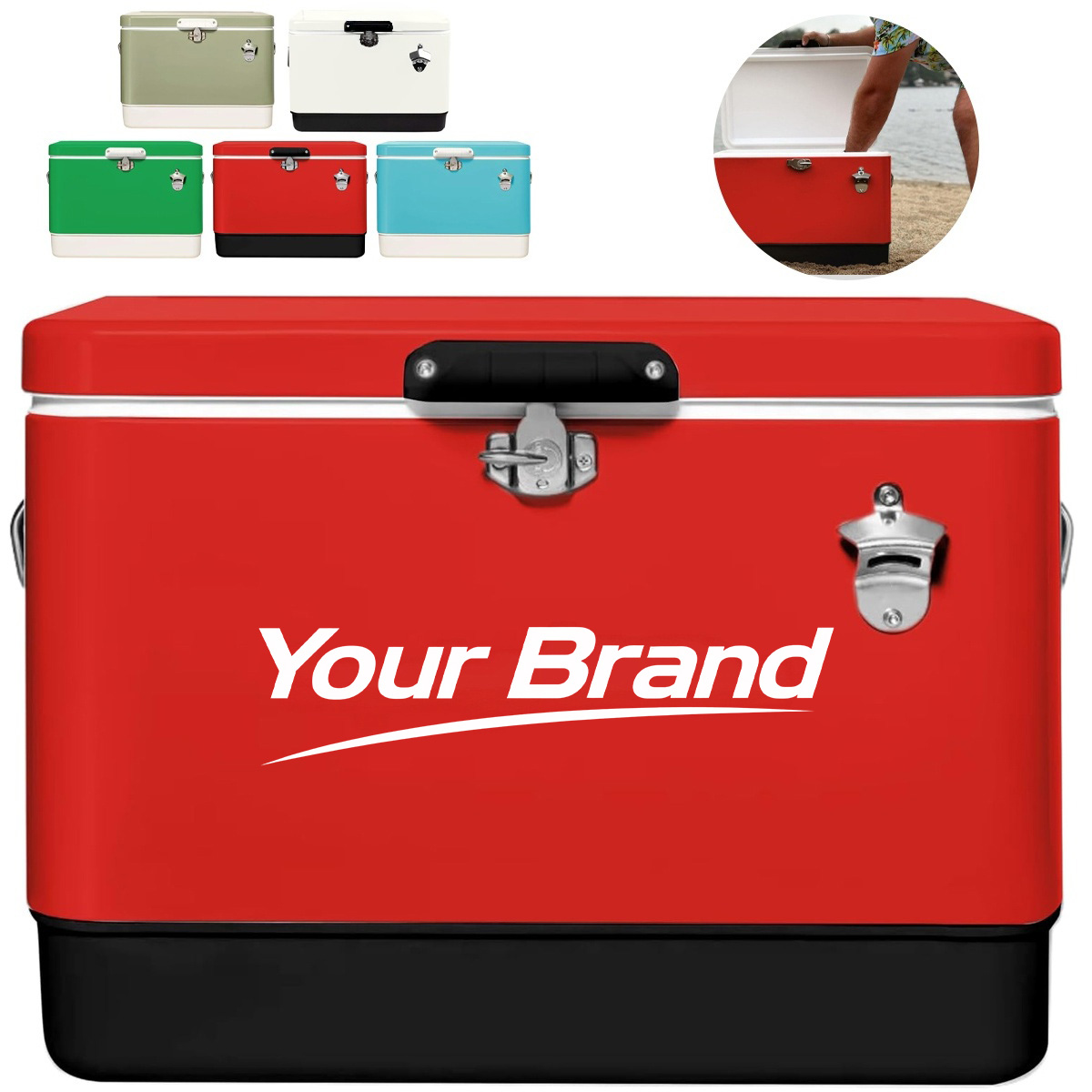 30L Outdoor Insulated Cooler Box with Bottle Opener