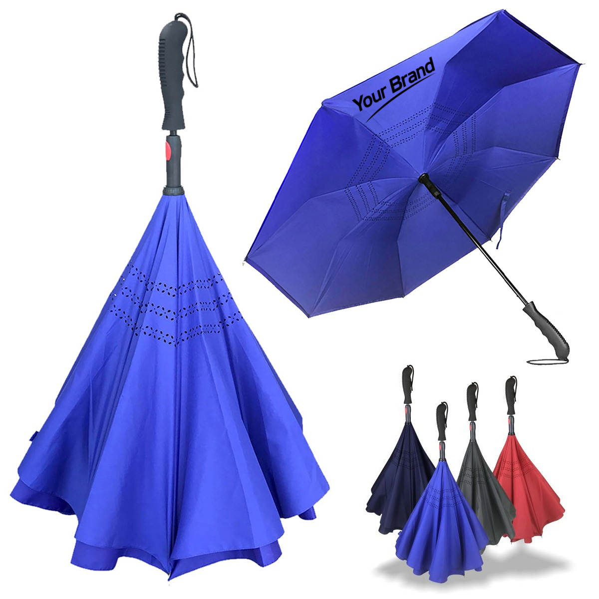 41" Inverted Umbrella with C-Shaped Handle