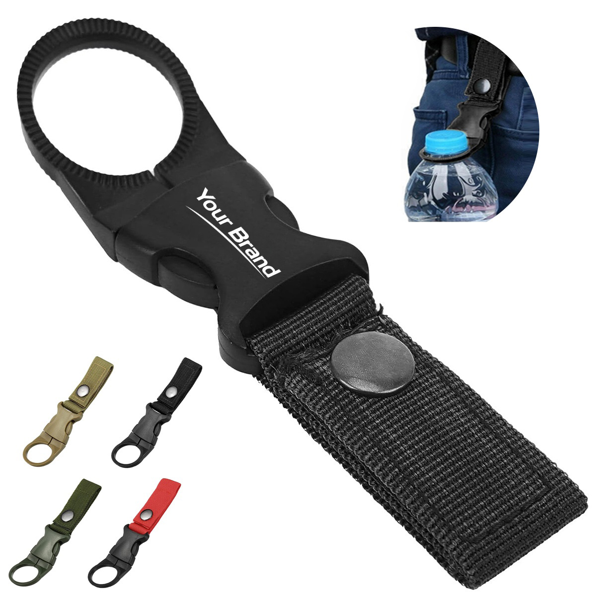 Tactical Bottle Holder Clip with Webbing Strap