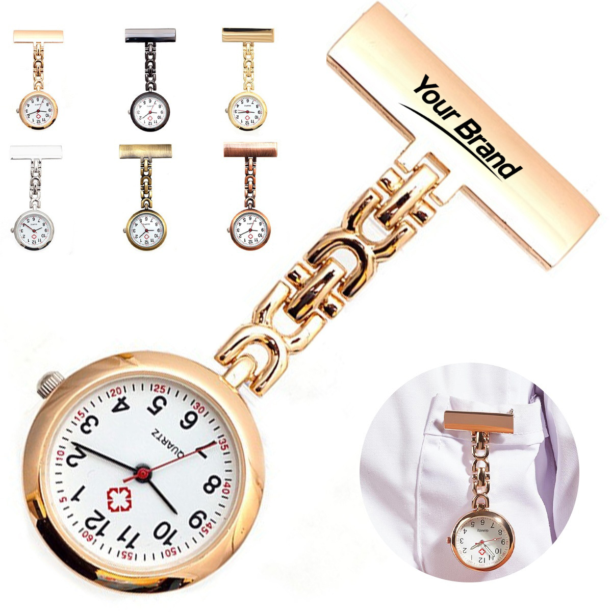 Quartz Nurse Clip Watch