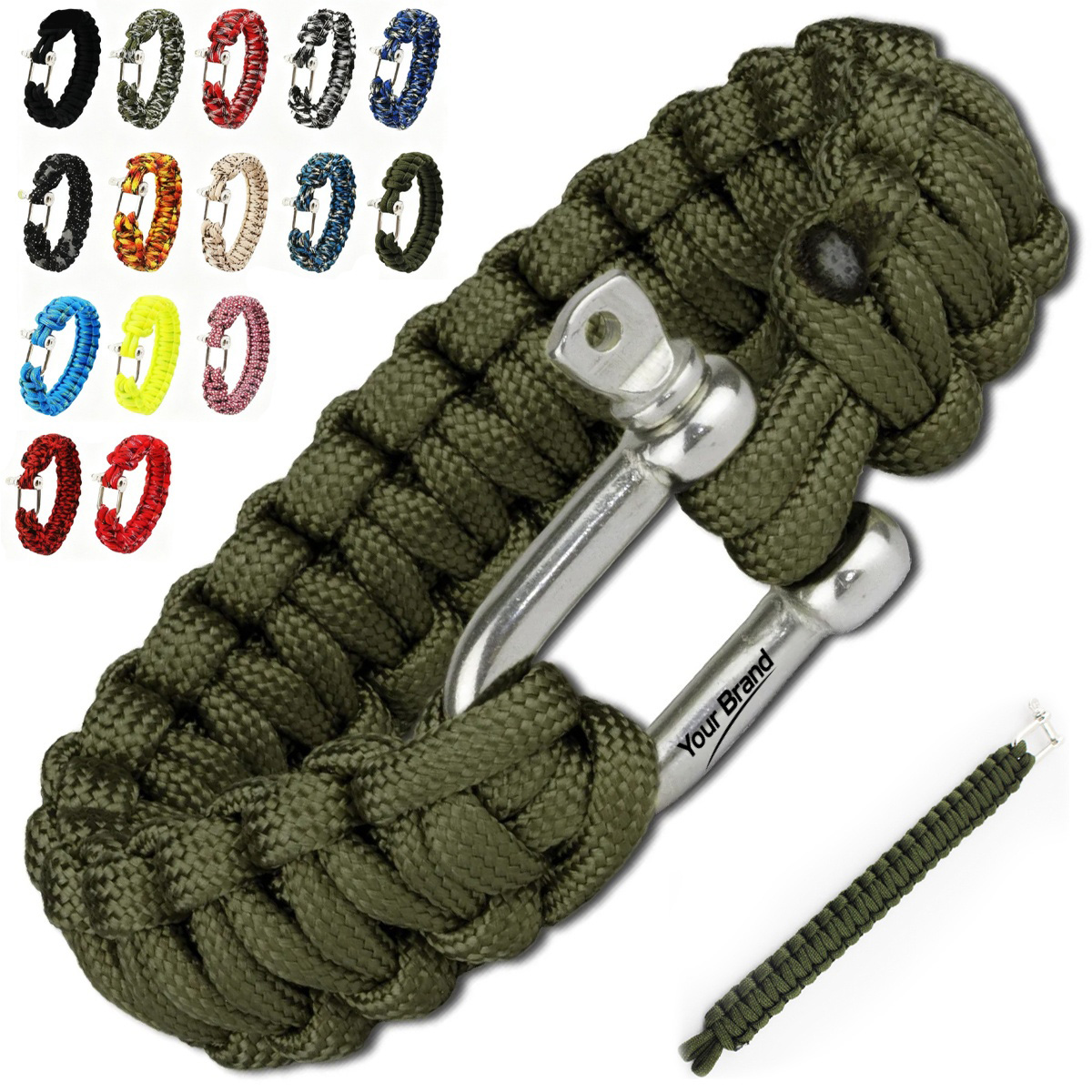 Dual Color Paracord Survival Bracelet with Alloy Clasp