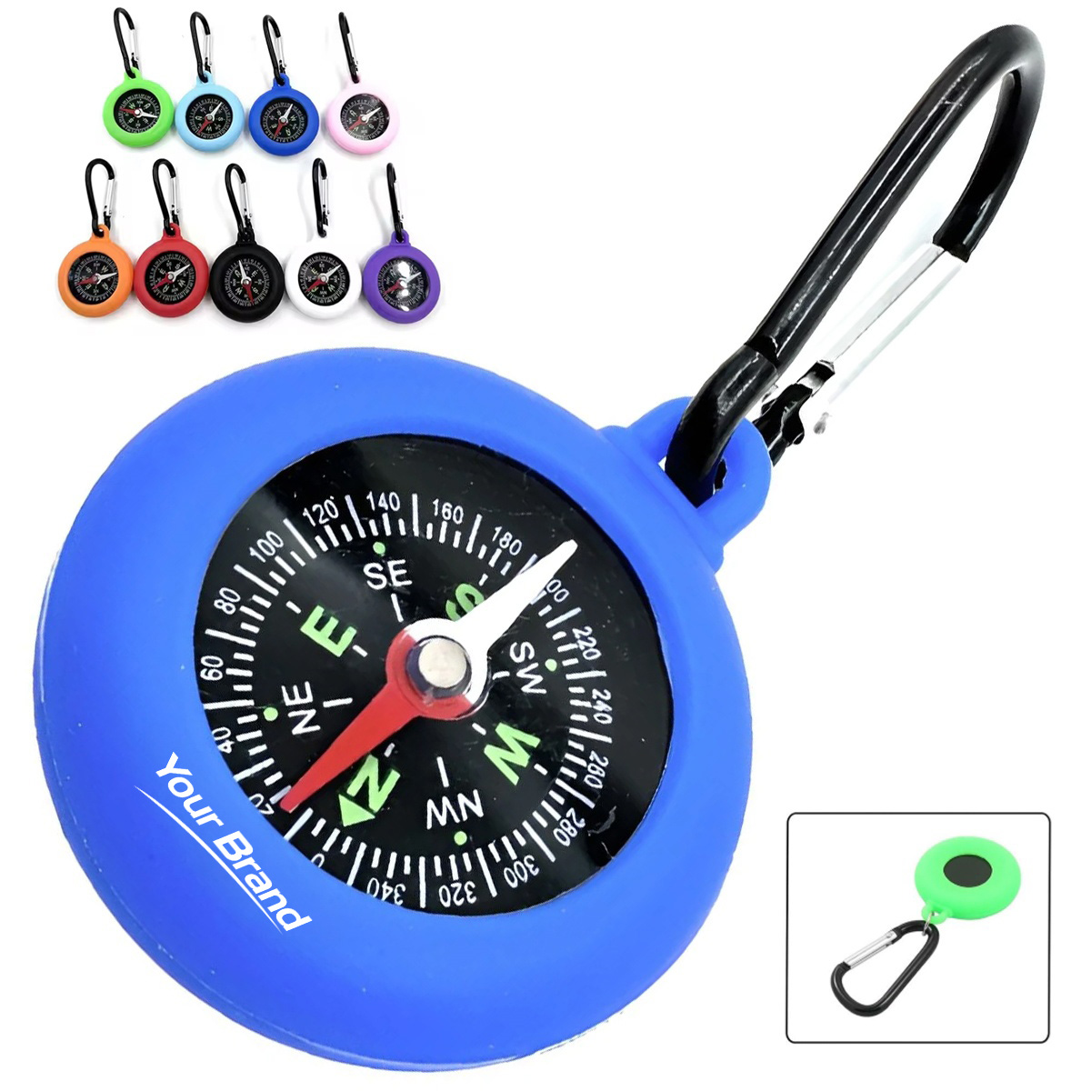Silicone Compass Carabiner Clip