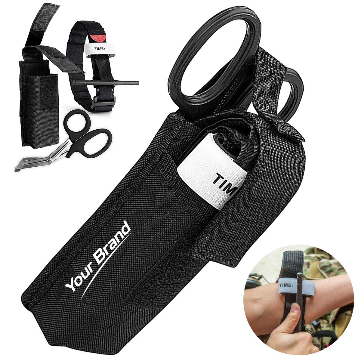 Emergency Tourniquet and Scissors Kit with Pouch