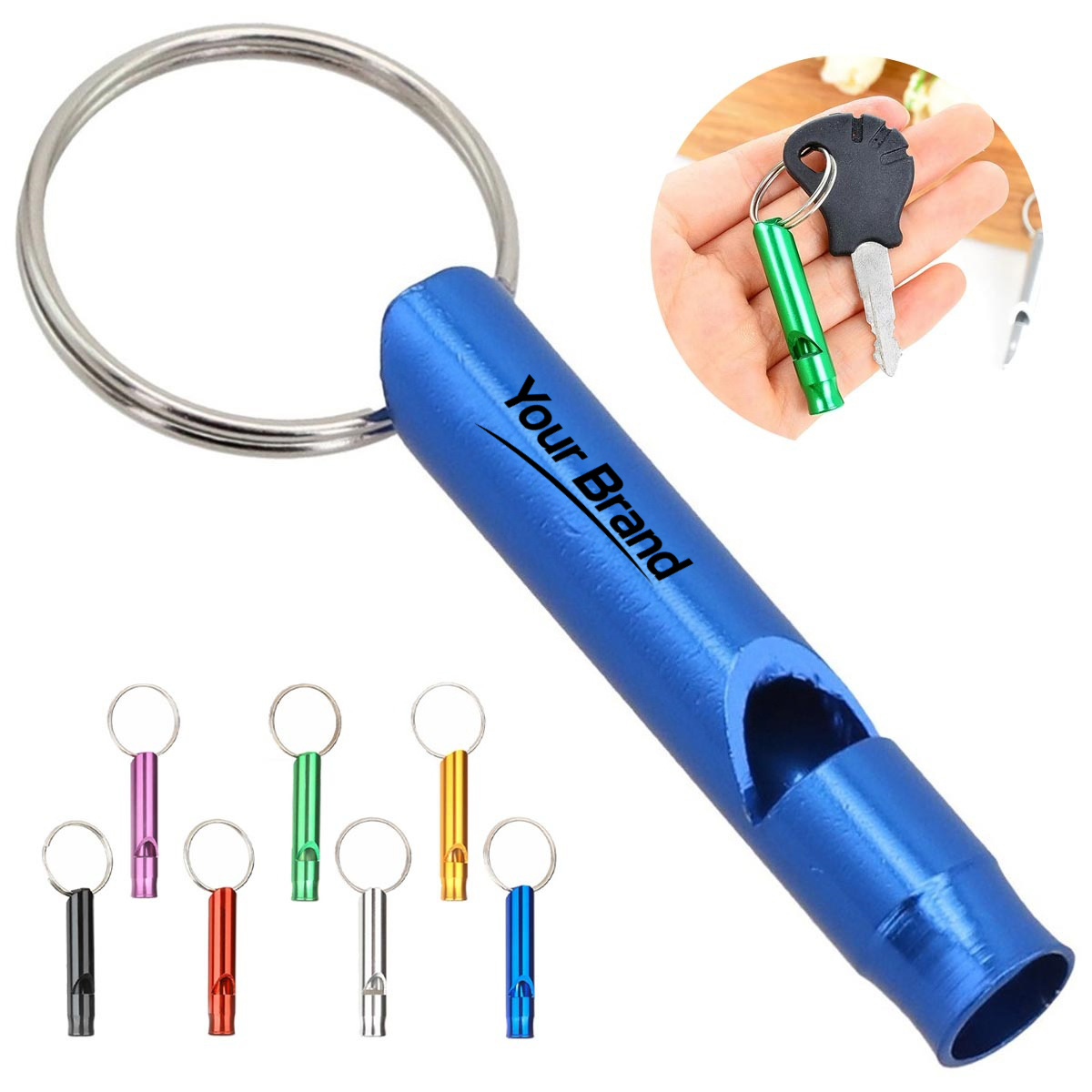 Aluminum Emergency Whistle Keychain