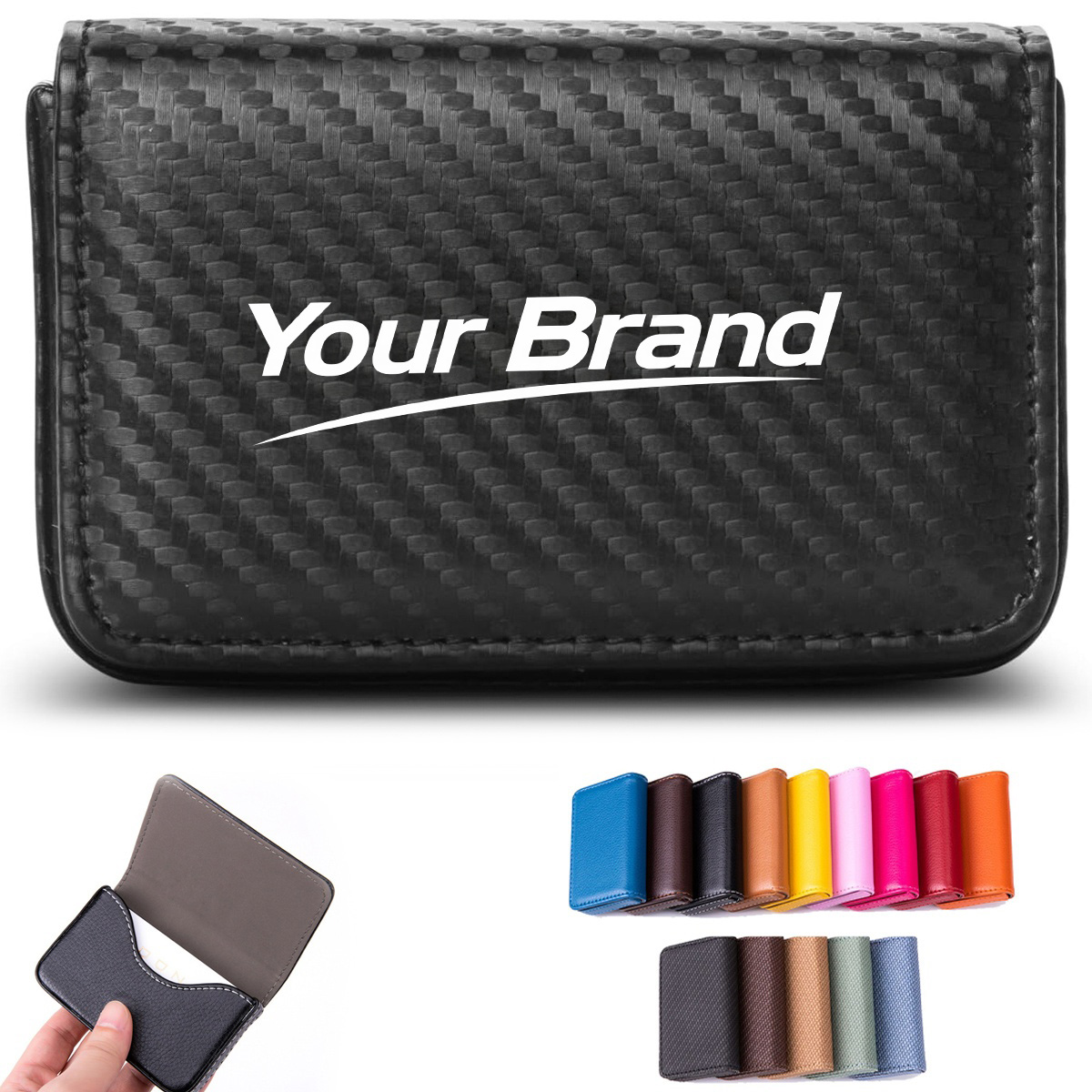 PU Leather Magnetic Business Card Holder