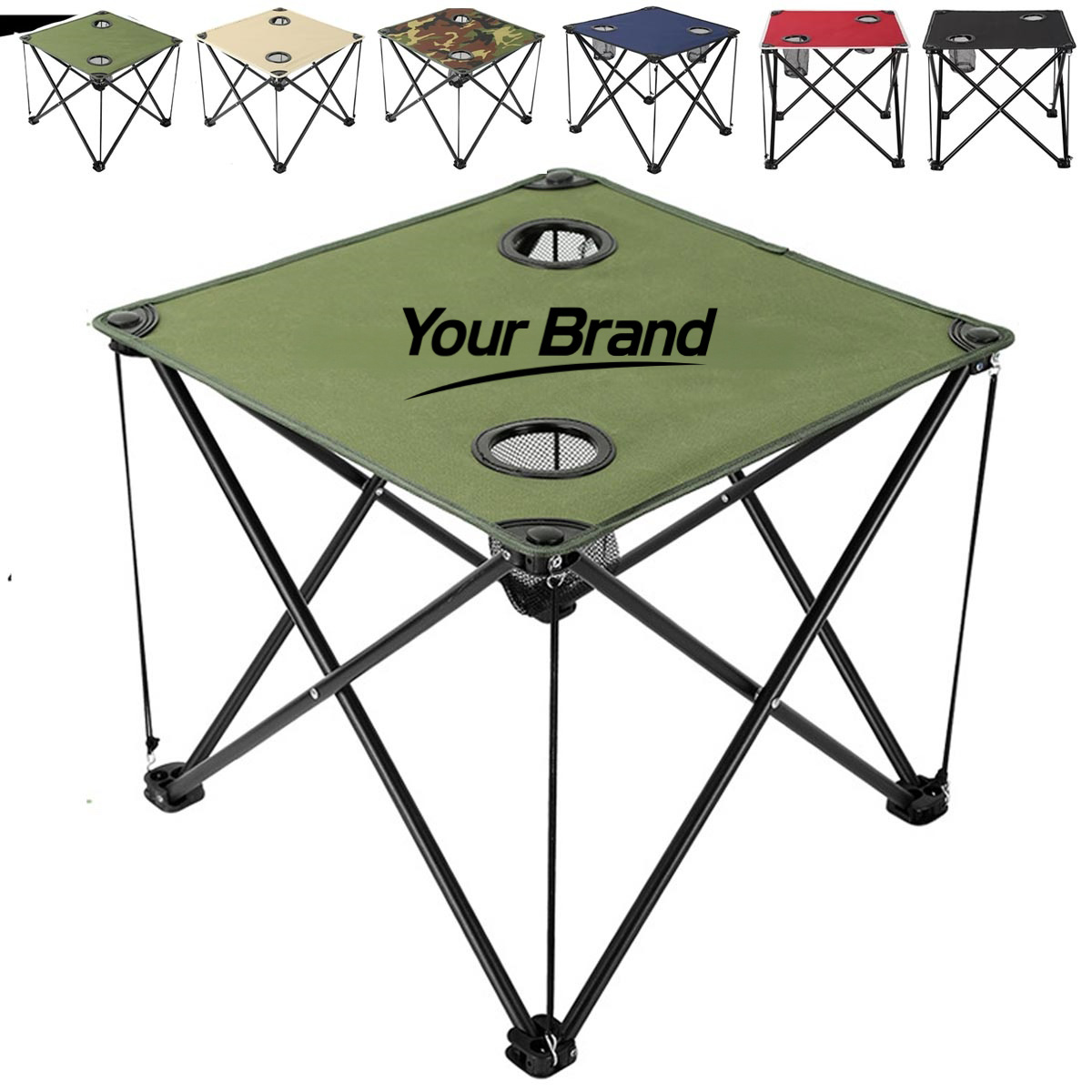 Portable Folding Camping Table with Cup Holders