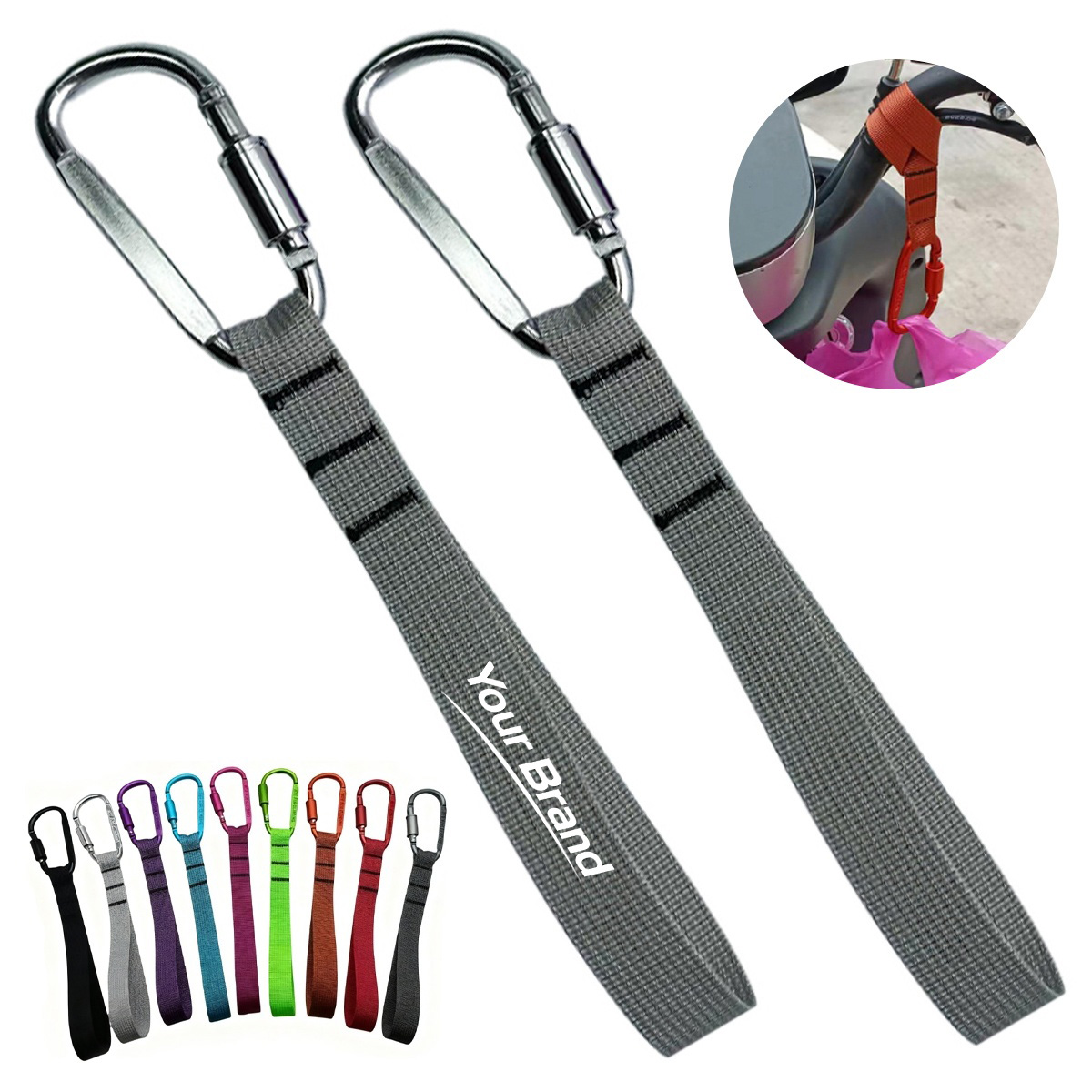 Woven Nylon Strap With Locking Carabiner Clip