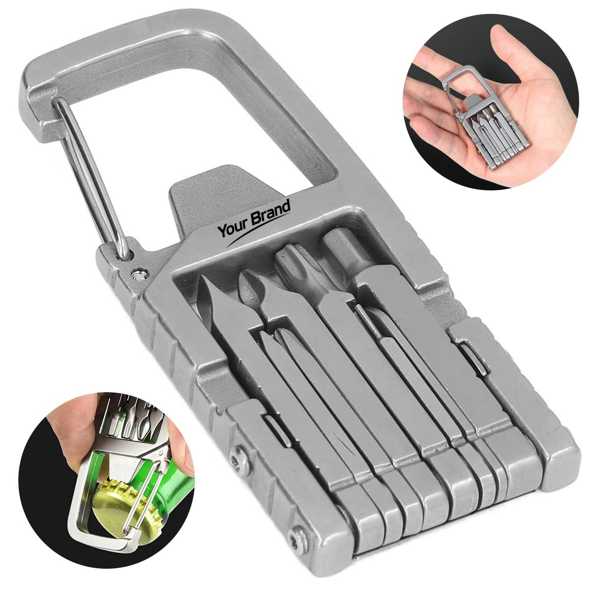 6 In 1 Stainless Steel Carabiner Multi Tool