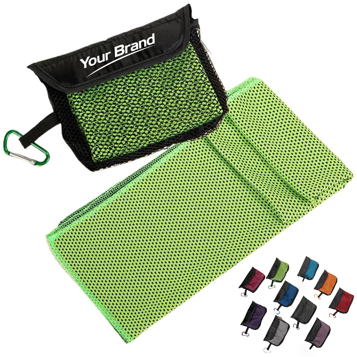 Quick Dry Cooling Sports Towel In Mesh Pouch