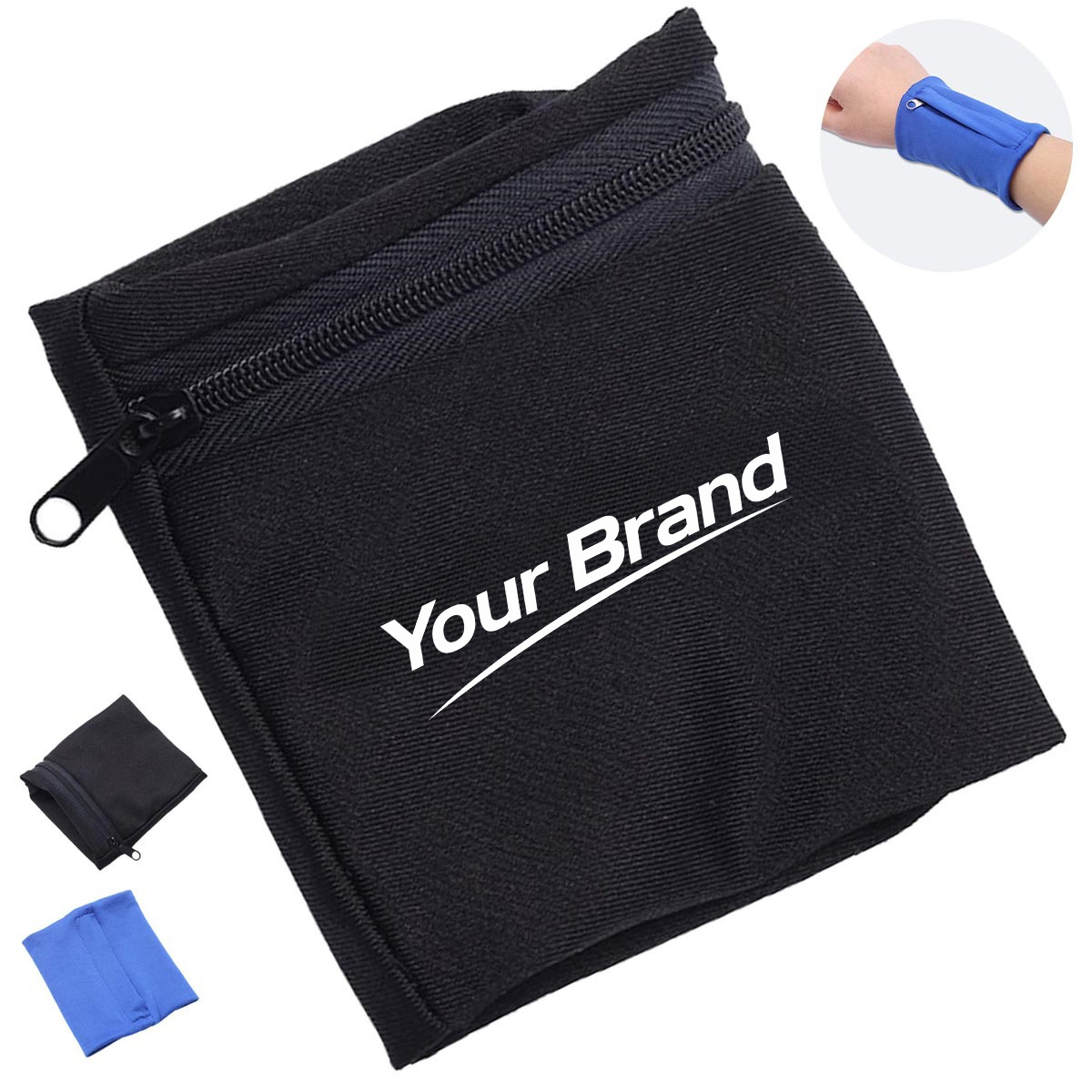 Running Zipper Wrist Wallet Sweatband
