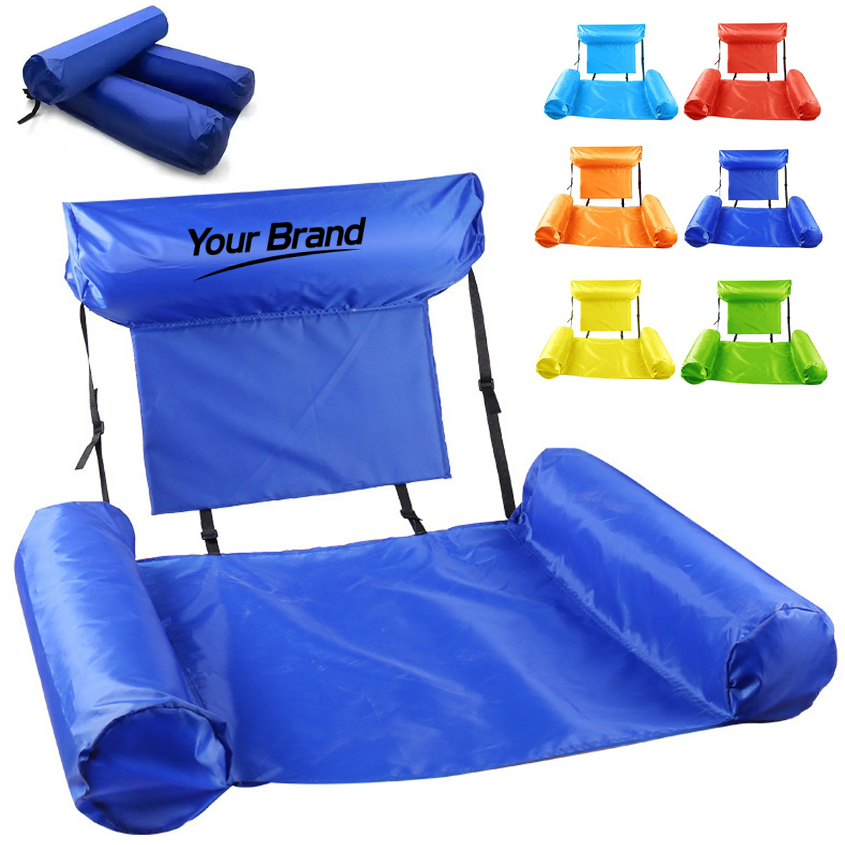 Foldable Inflatable Pool Float Hammock Lounge Chair