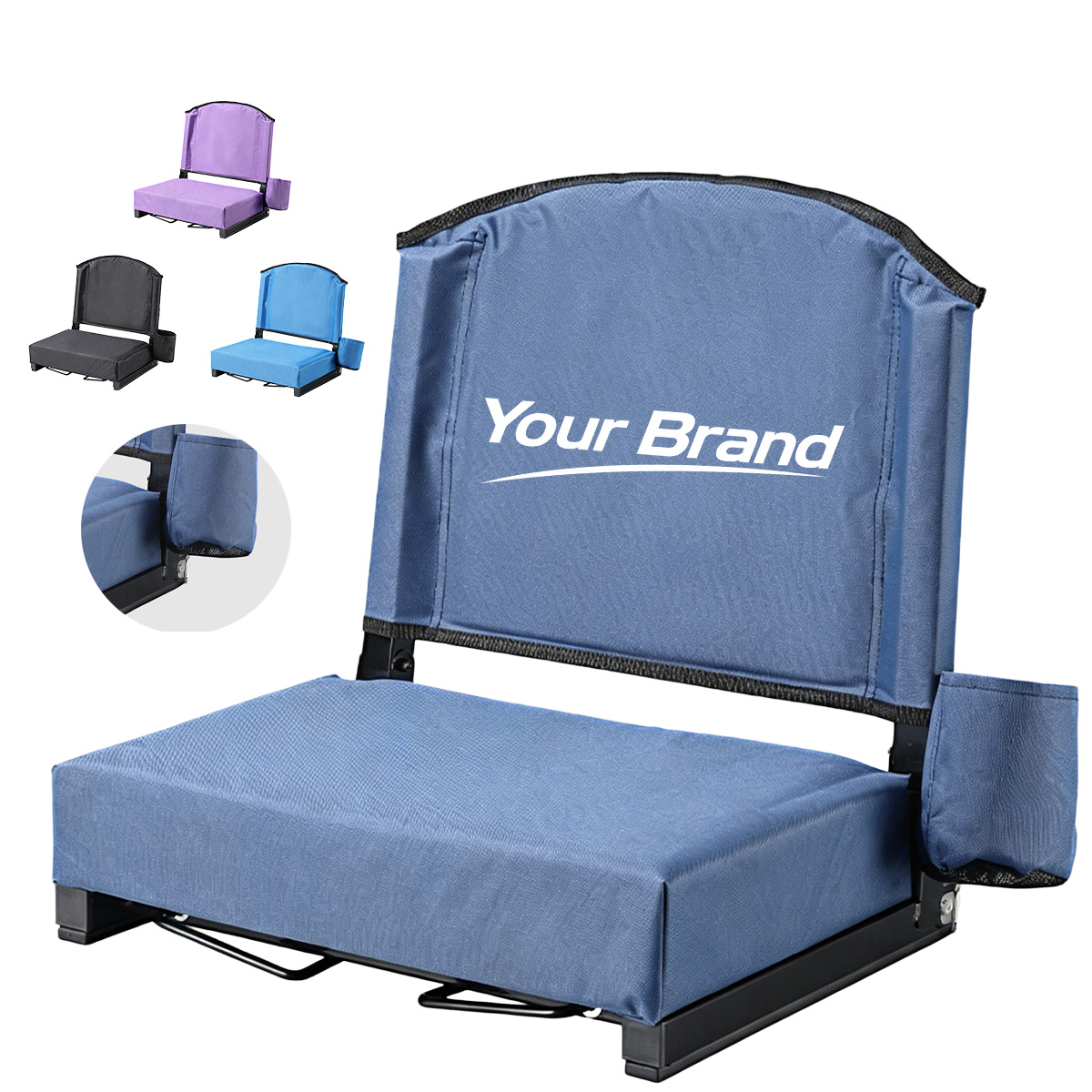 Portable Folding Padded Stadium Seat With Cup Holder