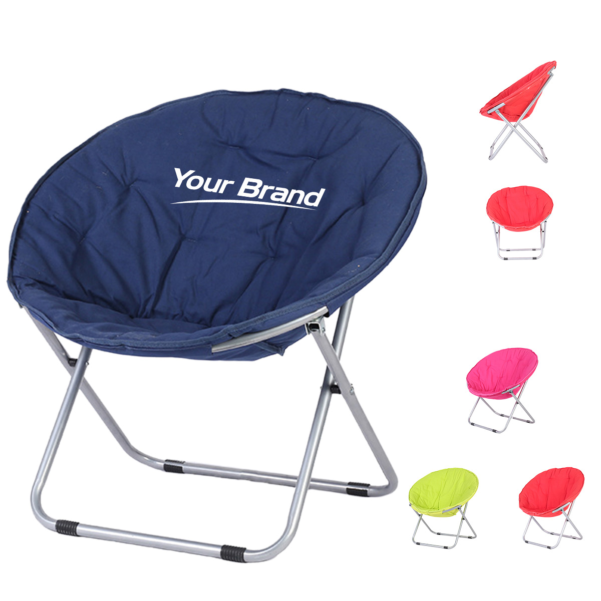 Portable Folding Padded Round Moon Saucer Chair