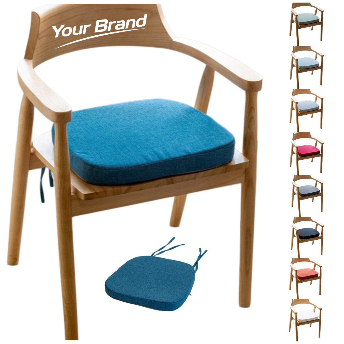 Faux Linen U-Shaped Chair Cushion Seat Pad
