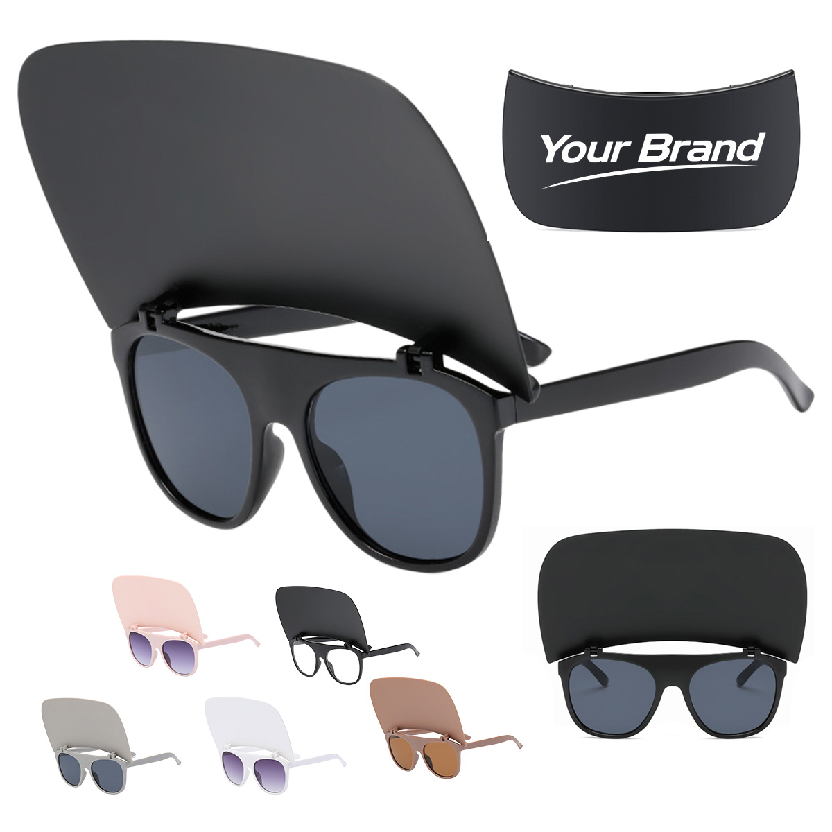 Flip Up Visor Sunglasses With Oversized Sun Shield Brim