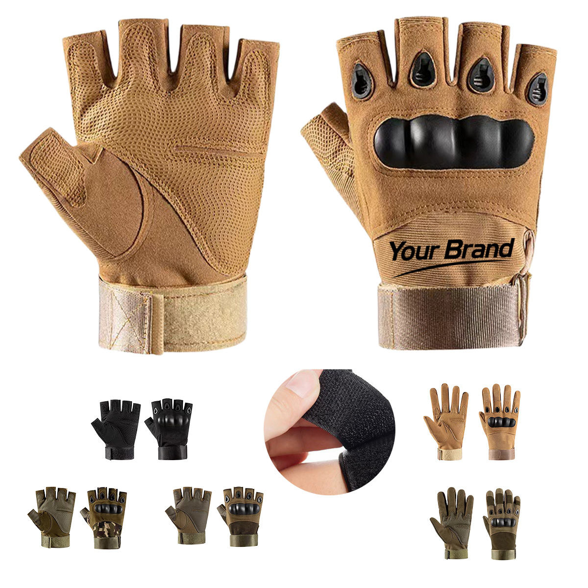 Men's Hard Knuckle Full Finger Tactical Protective Gloves