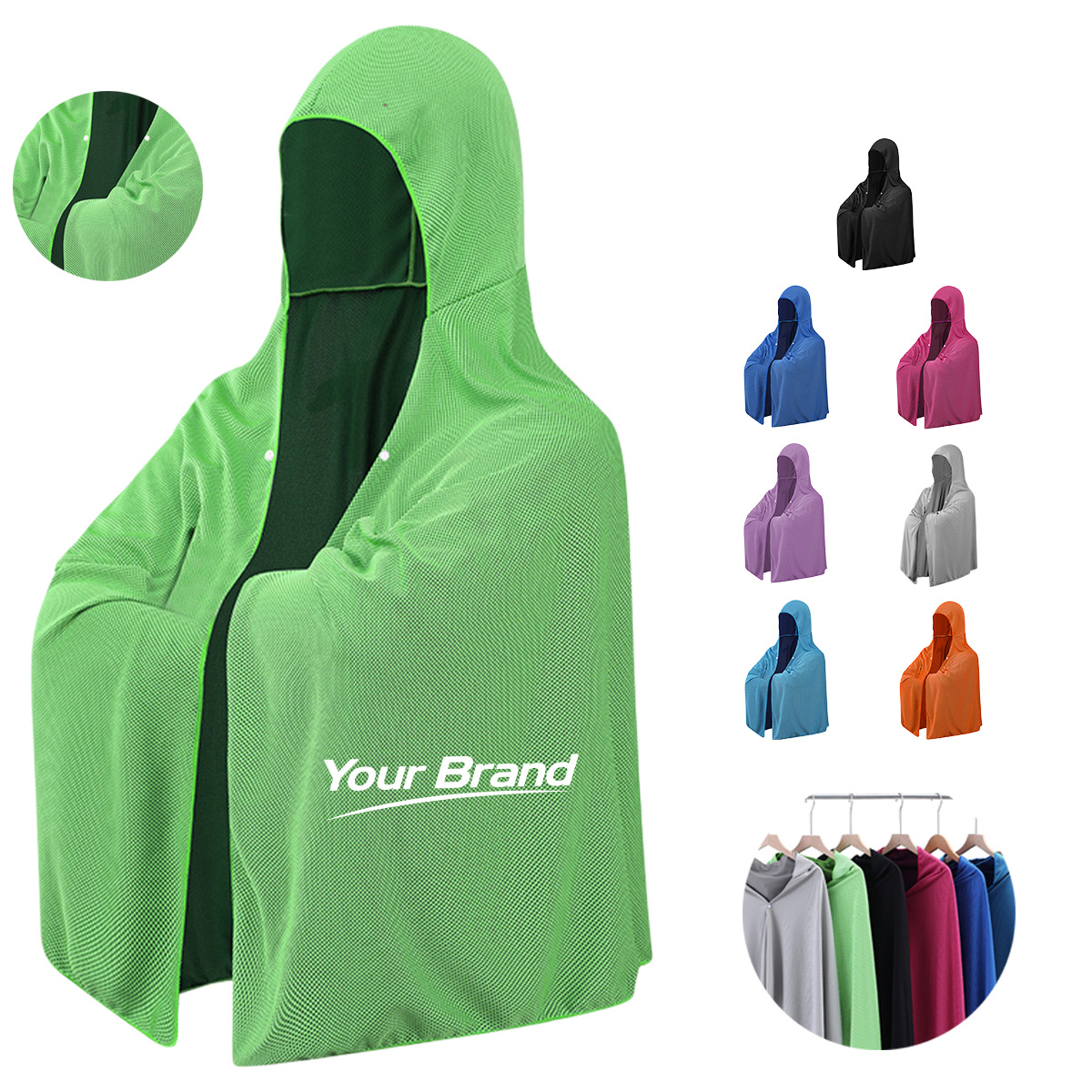 Instant Cooling Hooded Towel Poncho