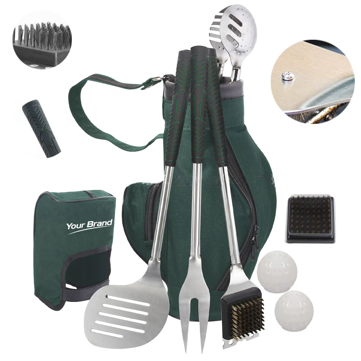 Golf Style Stainless Steel BBQ Tool Set