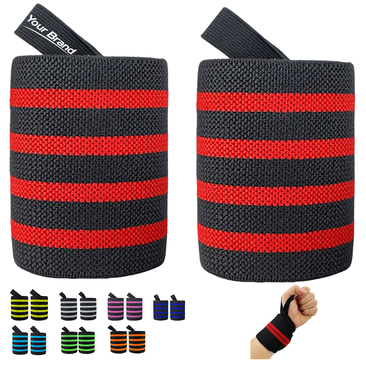Striped Elastic Compression Wrist Support Wrap