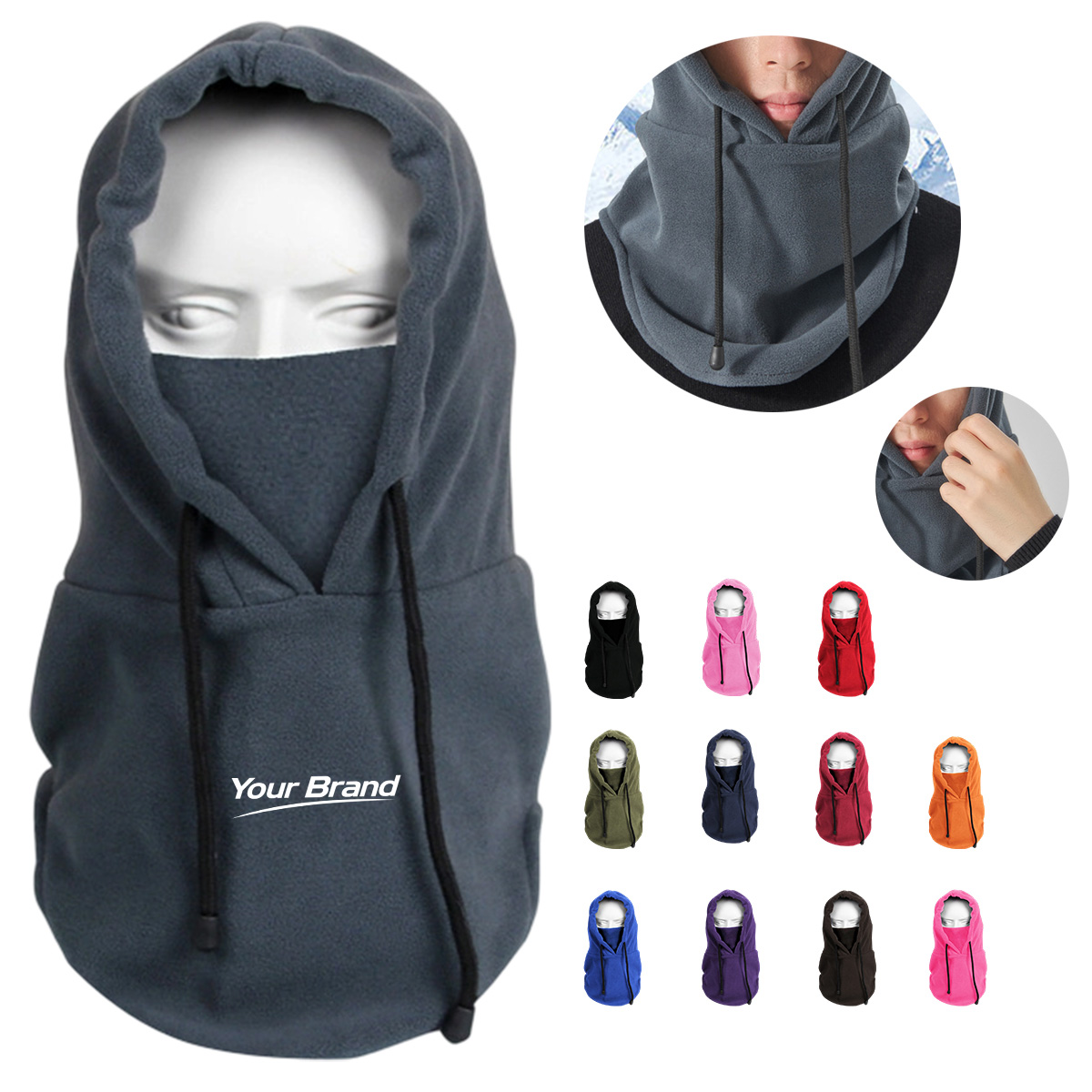 Windproof Thermal Fleece Balaclava Ski Mask Hood