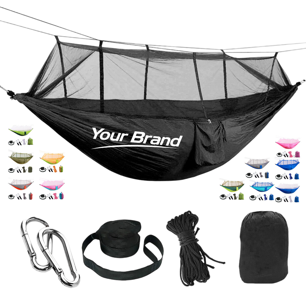 Portable Parachute Hammock With Mosquito Net Tree Straps
