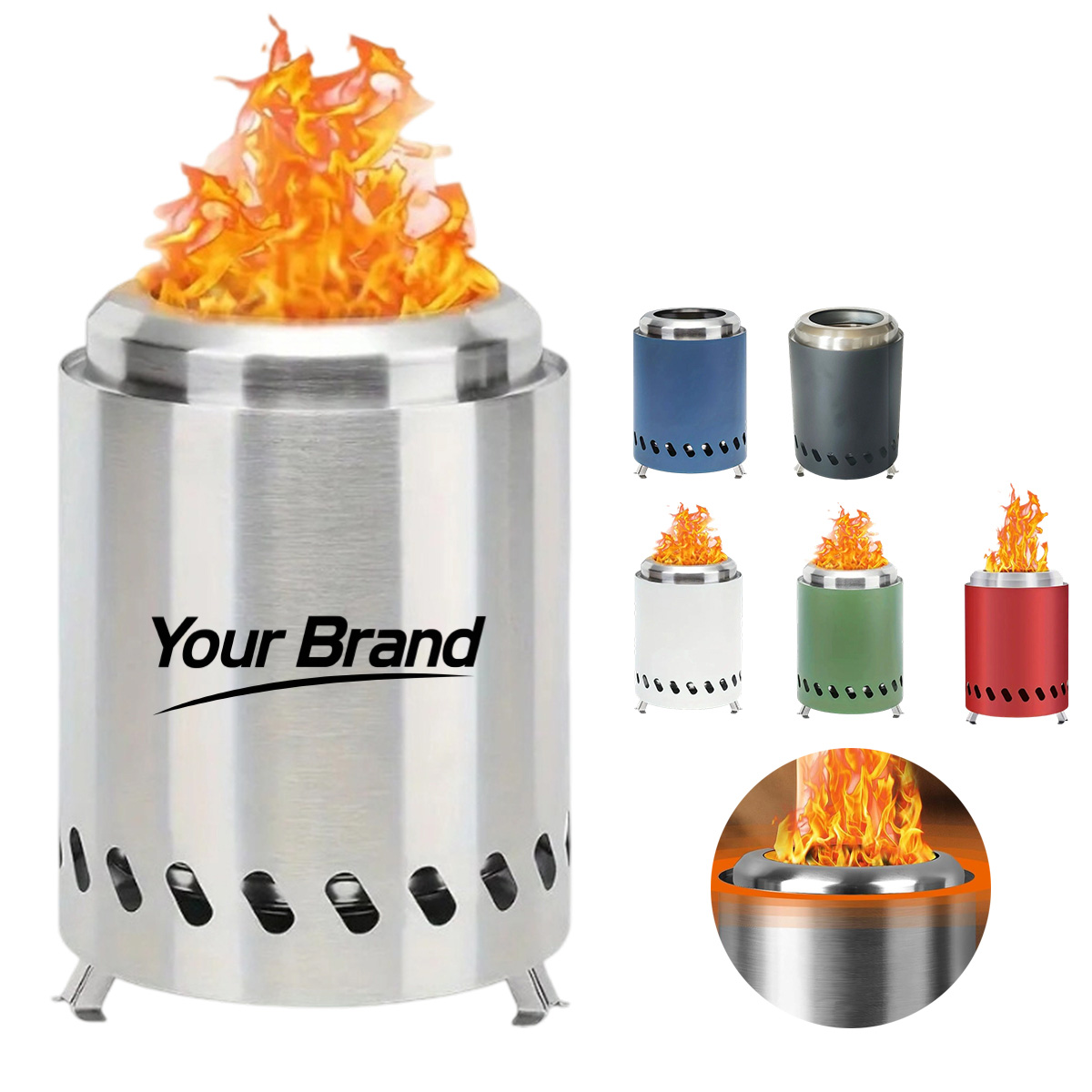 Portable Stainless Steel Smokeless Fire Pit BBQ Stove