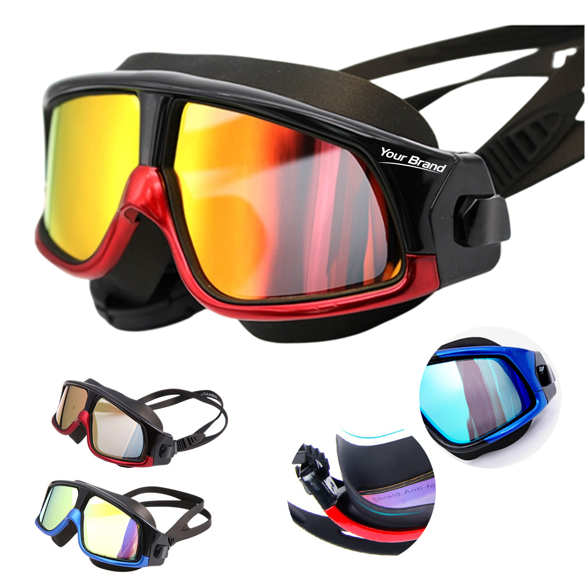 Wide View Electroplated Swimming Goggles