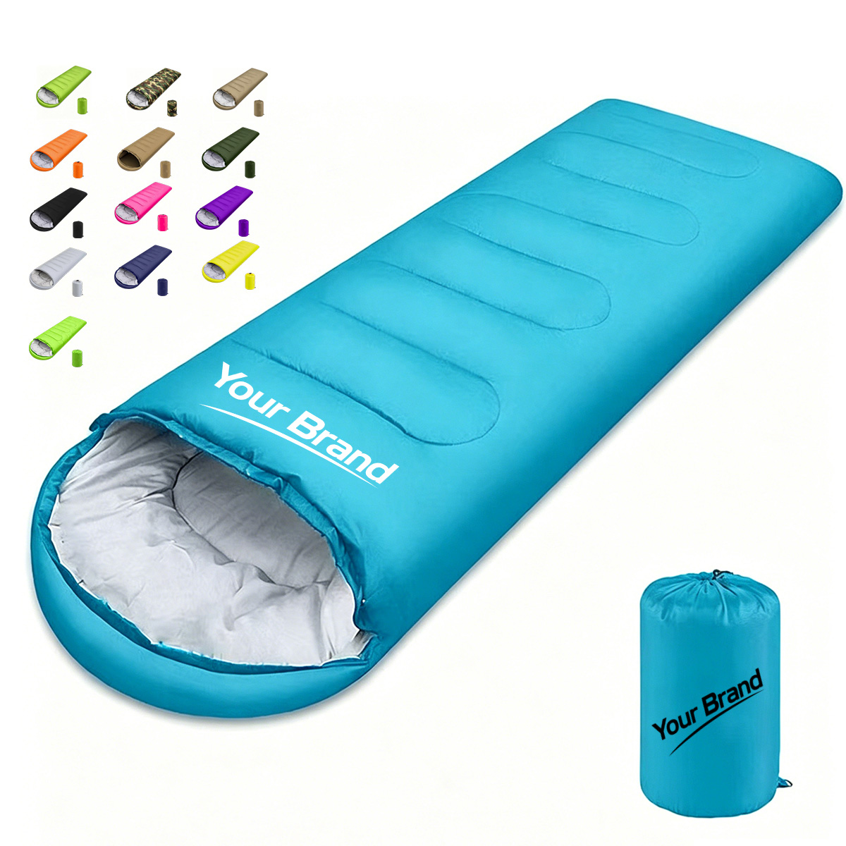 Hooded Envelope Thermal Camping Sleeping Bag