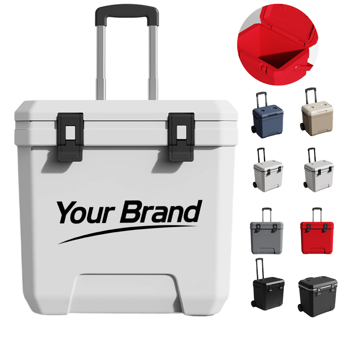 38L Rolling Hard Shell Cooler With Telescoping Handle