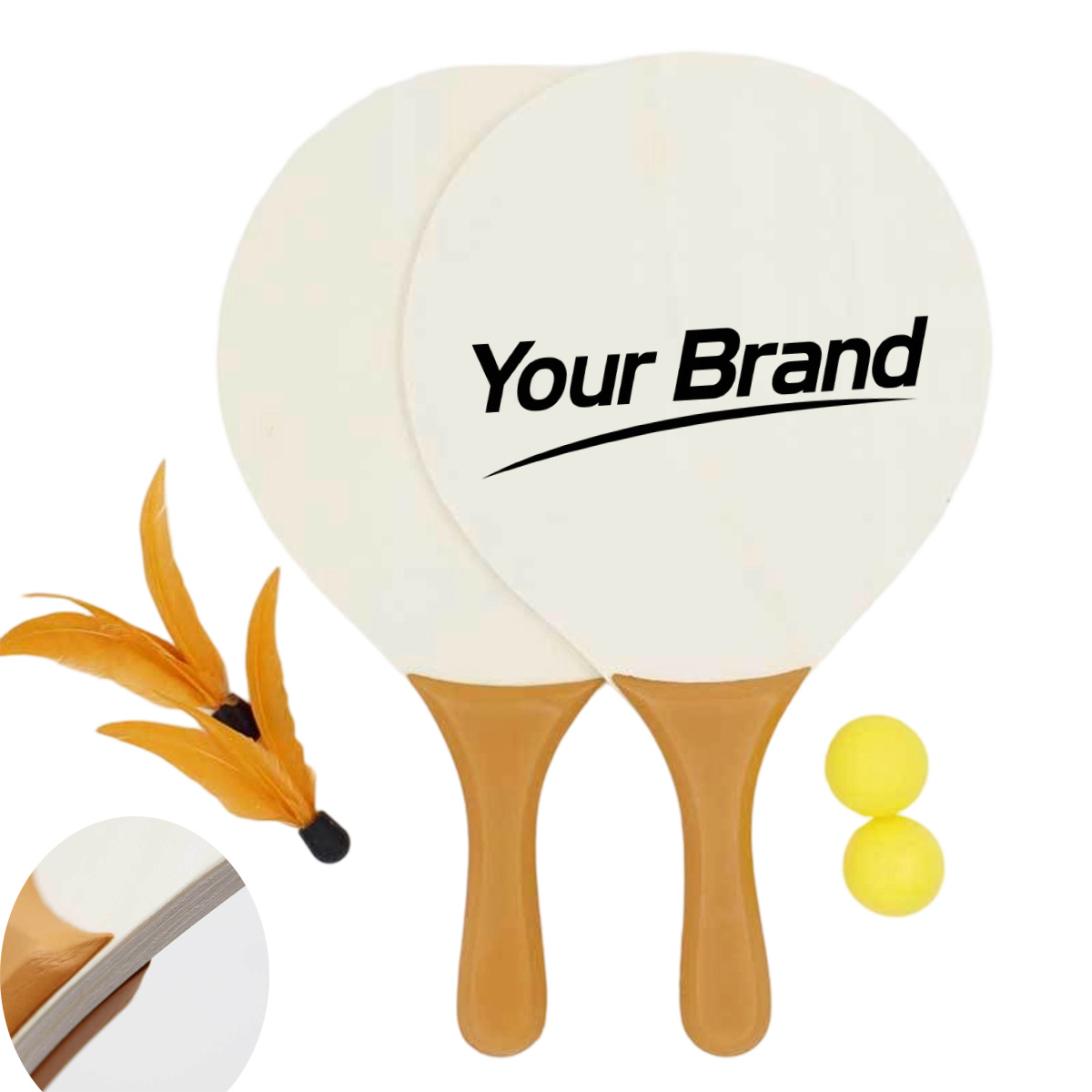 Eco Friendly Wooden Beach Tennis Pickleball Paddle
