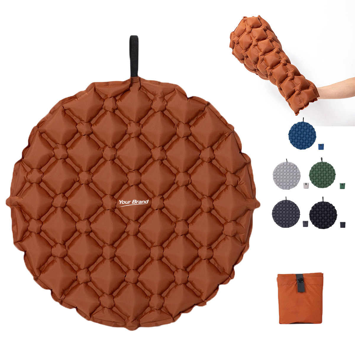 Portable Inflatable Round Stadium Seat Cushion With Bag