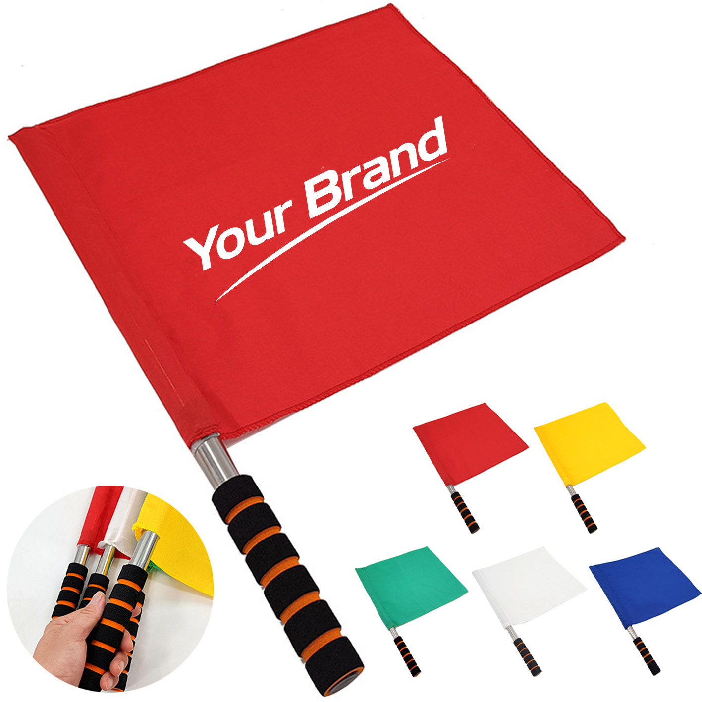 Sports Referee Signal Flag with Grip Handle