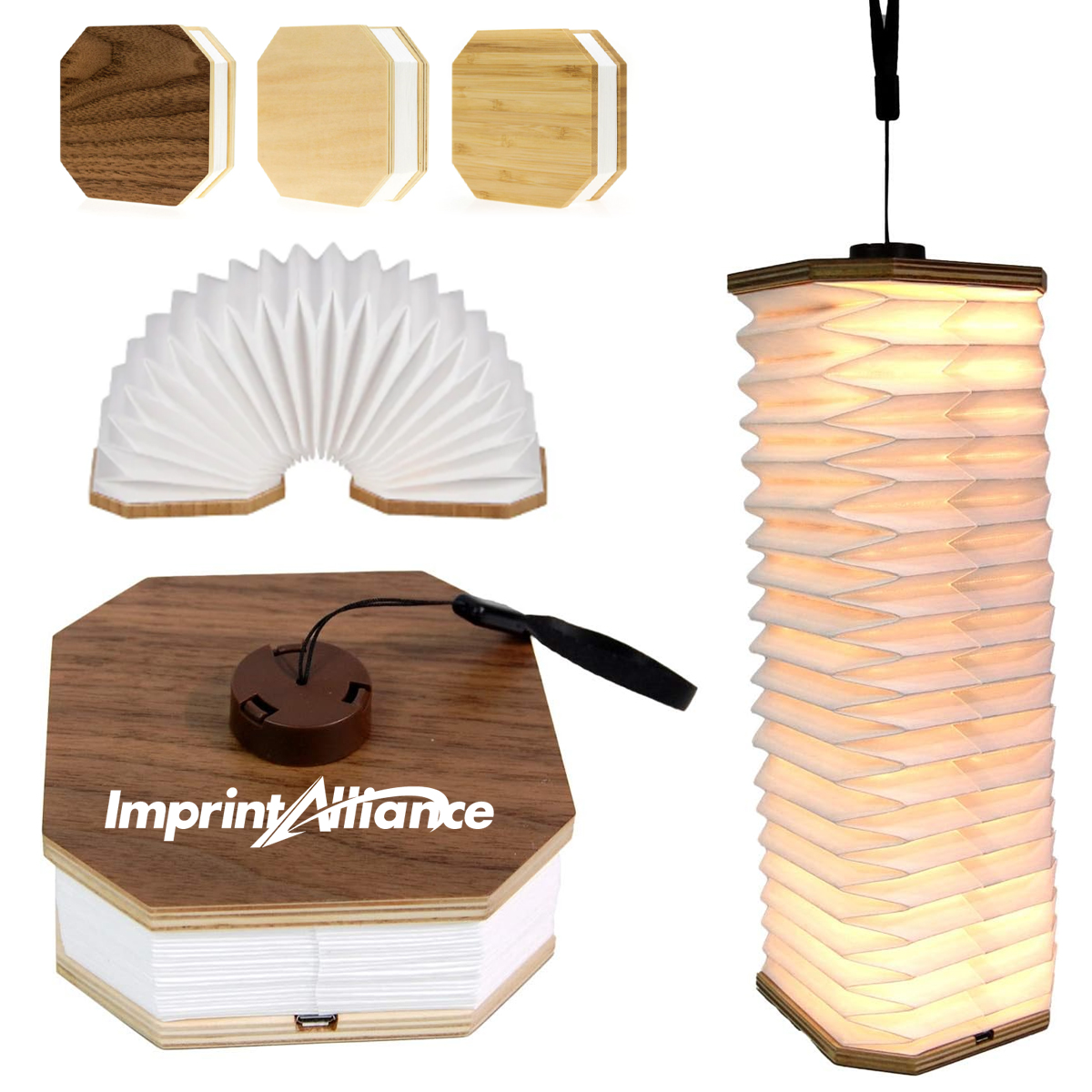 Wooden Folding LED Book Lamp