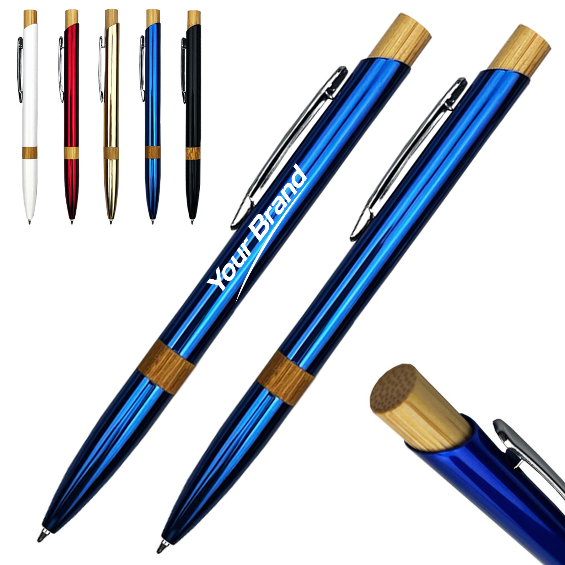 Aluminum Bamboo Click Ballpoint Pen