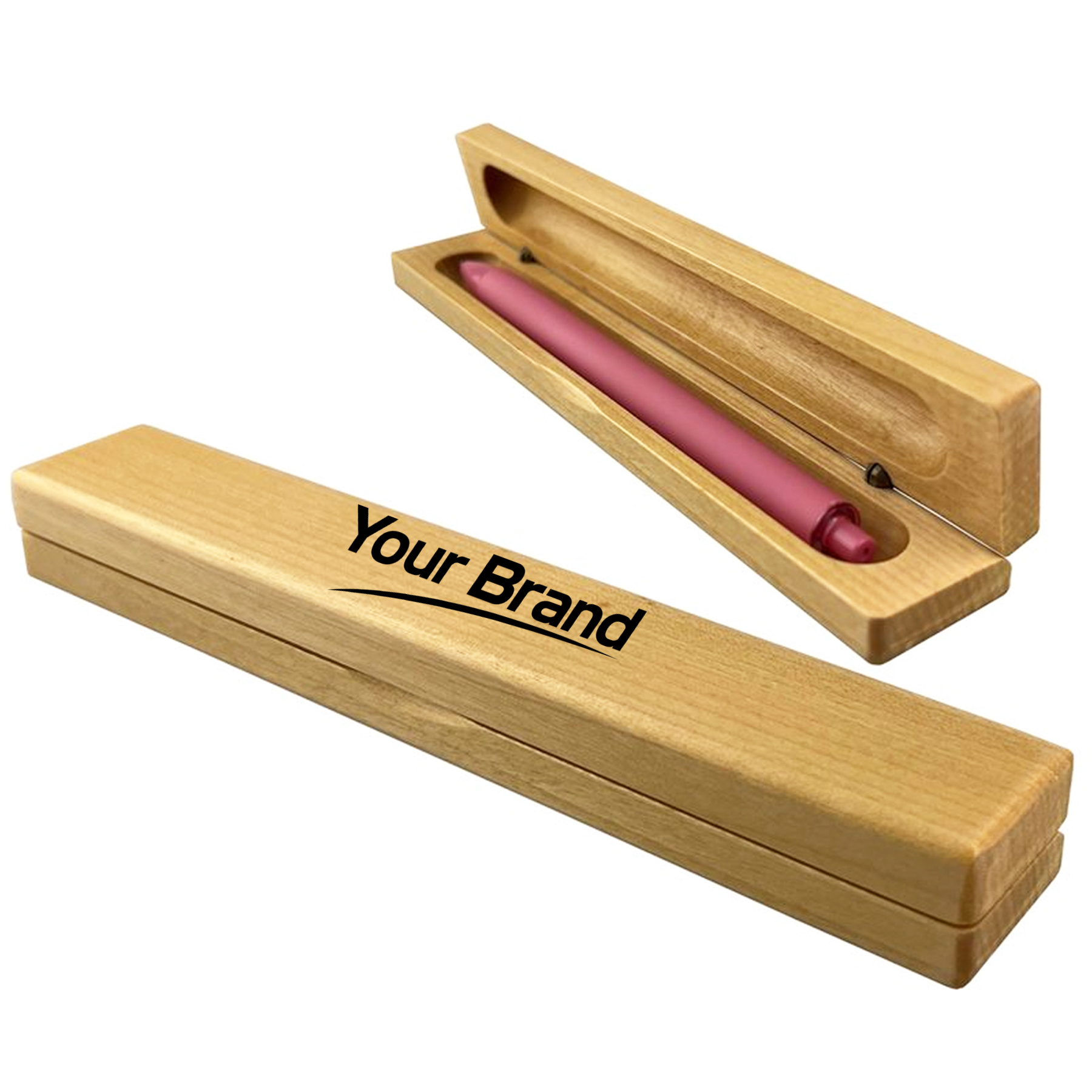 Natural Beech Wood Single Pen Gift Presentation Box