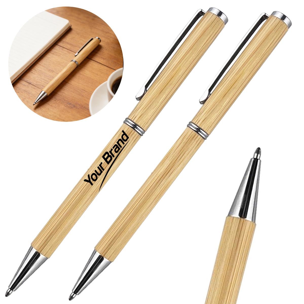 Retractable Bamboo Gel Ink Pen