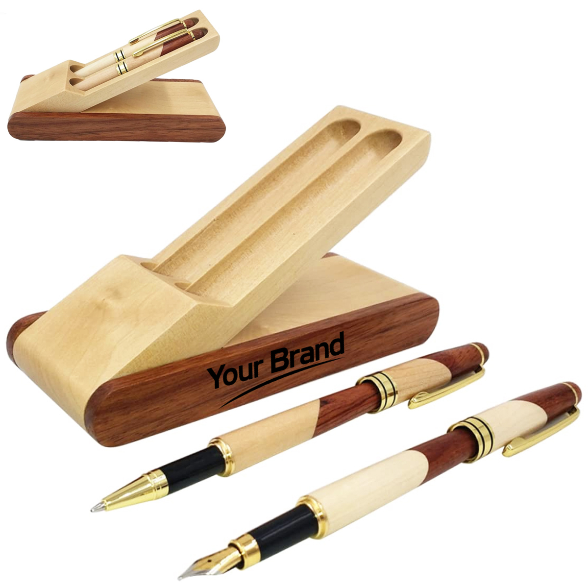 Brass Solid Wood Executive Rollerball Pen