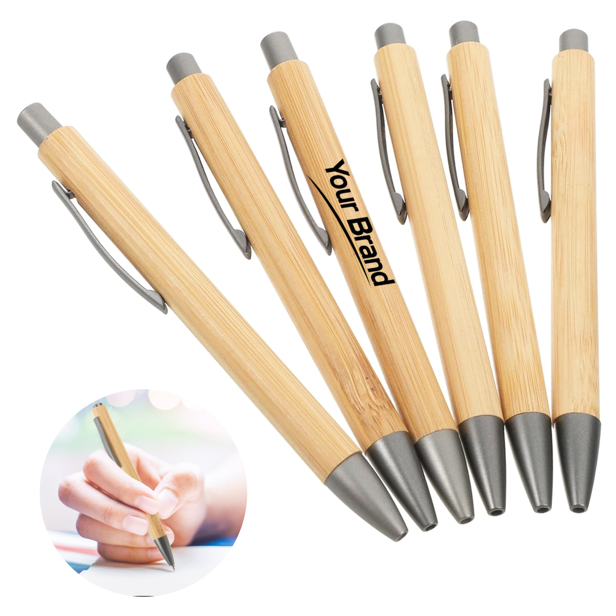 Natural Bamboo Retractable Ballpoint Pen