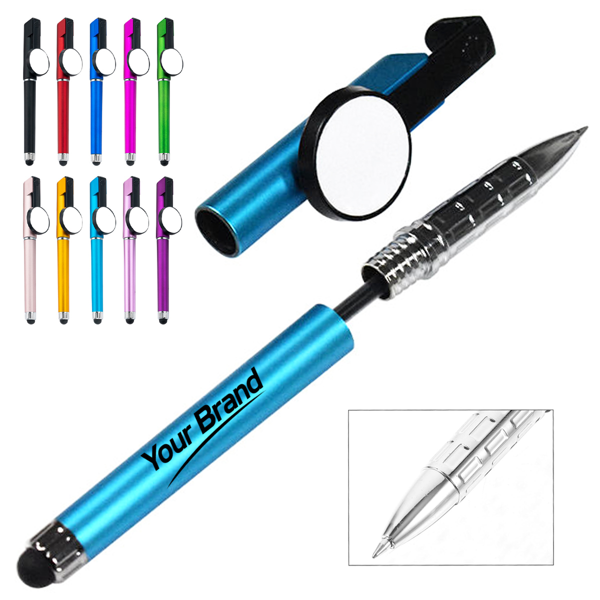 Badge Clip Stylus Gel Pen