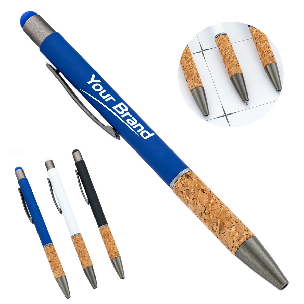 Retractable Stylus Pen With Sustainable Cork Grip