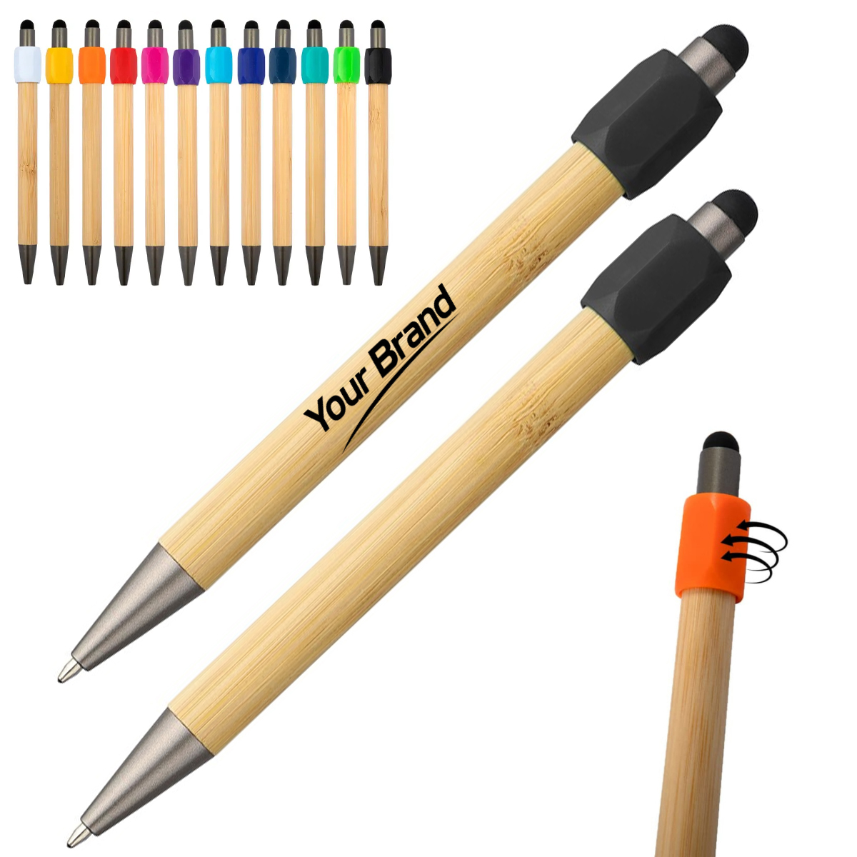 Bamboo Spinning Fidget Stylus Pen