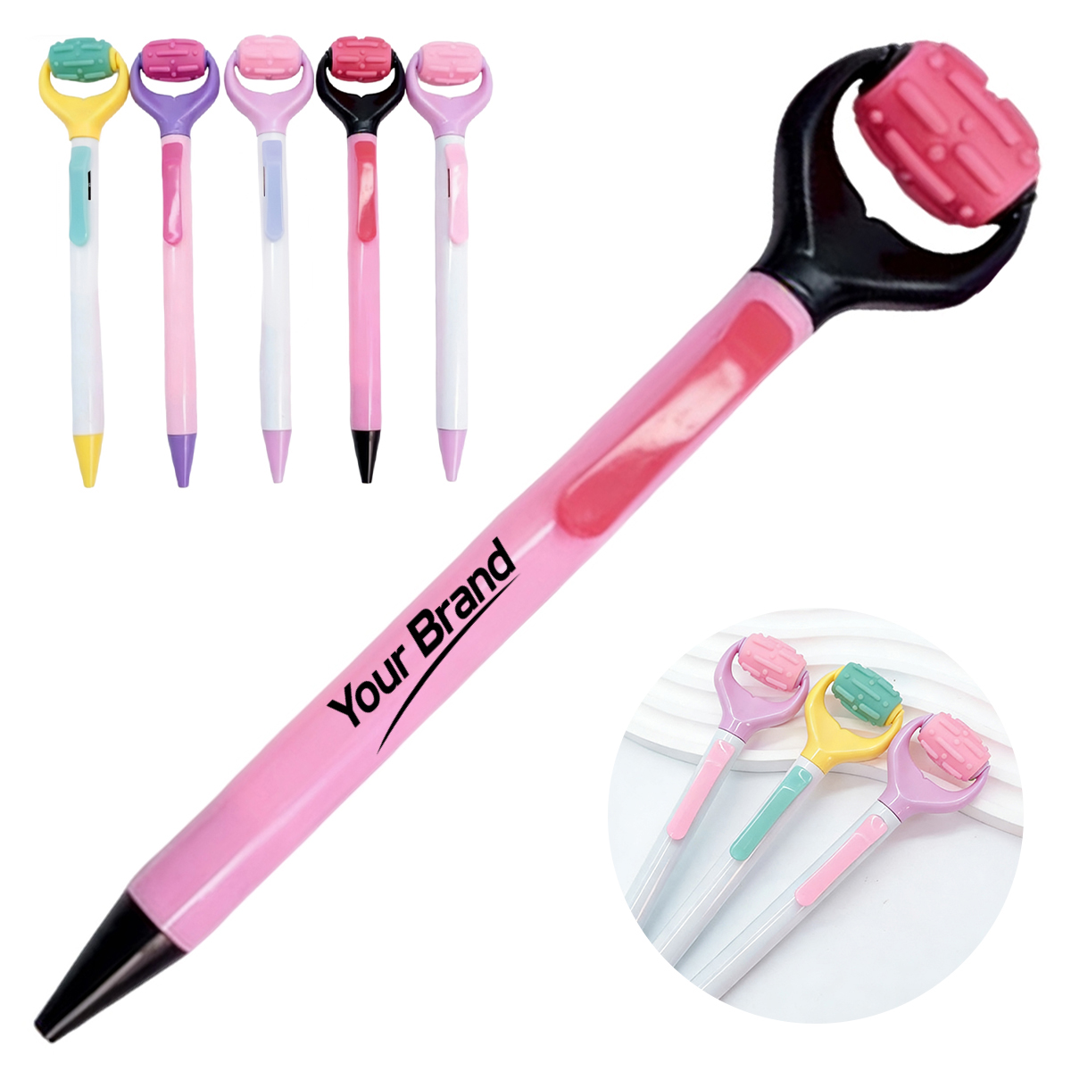 Massage Roller Top Stress Relief Ballpoint Pen