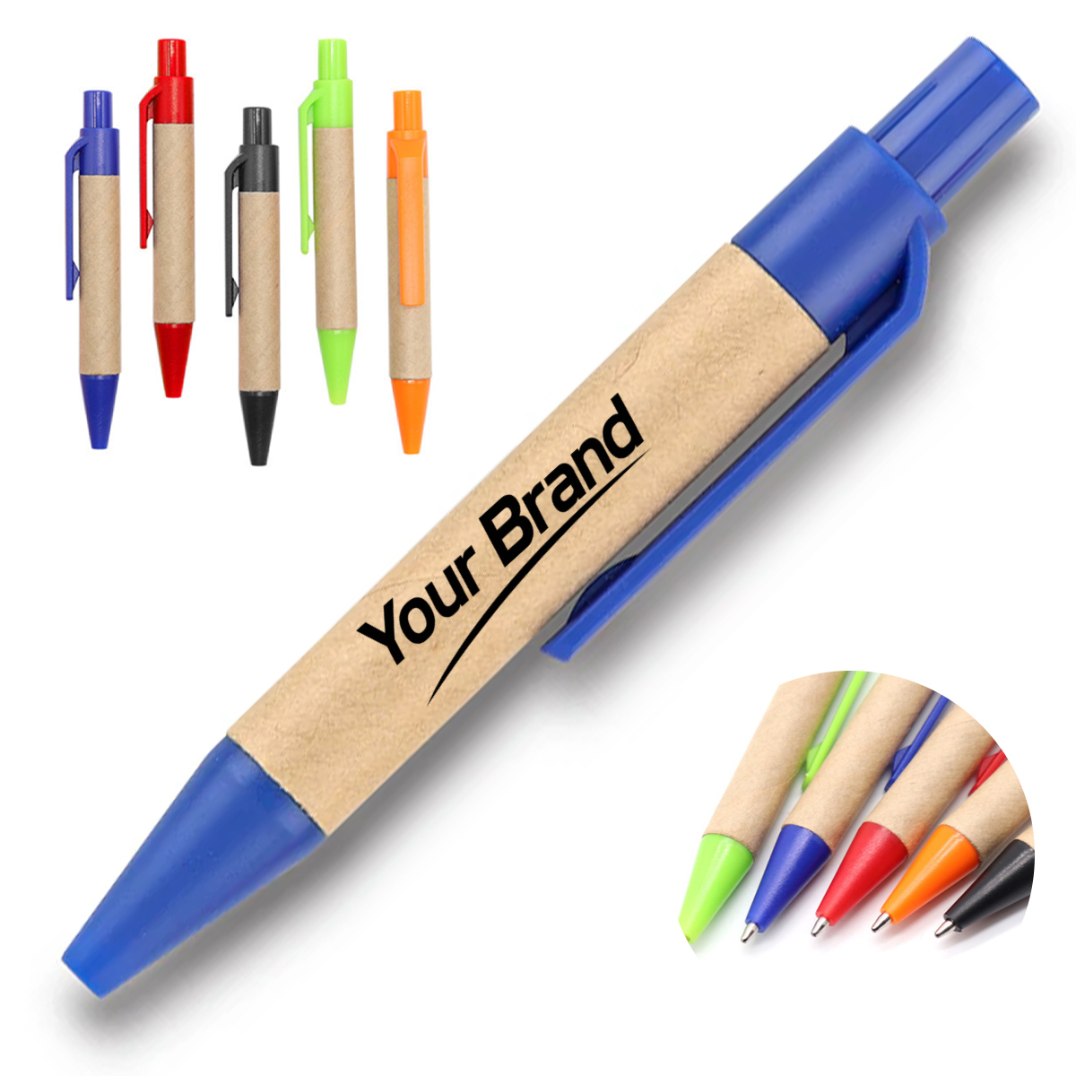 Mini Kraft Paper Retractable Ballpoint Pen